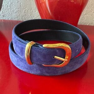 Vintage Belt 90’s Suede Purple Gold Buckle